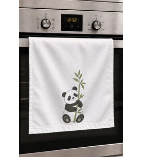Valerine Life El Kurulama Havlusu 30x50cm Mutfak, Fırın için Pamuklu Emici Minik Panda