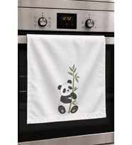 Valerine Life El Kurulama Havlusu 30x50cm Mutfak, Fırın için Pamuklu Emici Minik Panda