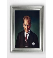 Gümüş Çerçeveli Atatürk Tablo cv778