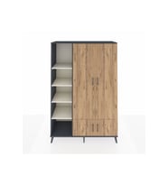 Hyperion Dolap 6 Raflı 4 Kapaklı Tek Askılı 132x44x195 Antrasit-Çam/Aytaşı