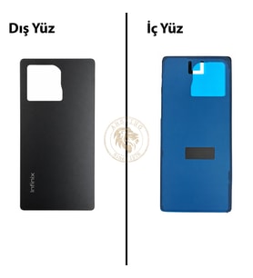 Infinix Note 50 Siyah Uyumlu Arka Kapak Arka Cam Batarya Pil Kapağı Lazer Kesim Back Cover