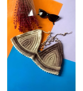 El Örgüsü Vizon Üçgen Bikini Üstü