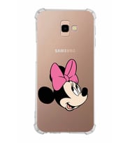 Samsung Galaxy J4 Plus  Köşe Korumalı Antişok Kapak Minnie Mouse Tasarımlı Şeffaf  Kılıf