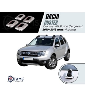 Dacia Duster Krom İç Kilit Buton Çerçeve 4 kapı 2010-2018 Arası Paslanmaz Çelik