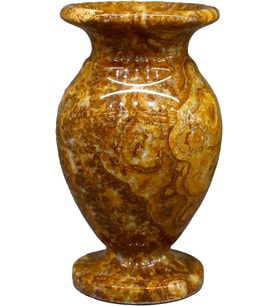 Doğal Taş Küp Vazo – 12 cm Dekoratif El Yapımı Ürün
