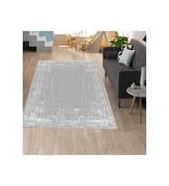 Rovigo Home Dijital Baskı Yıkanabilir Kaymaz Taban Salon Halısı RVG1613 160x230 cm (Gri)