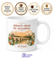 Adana Memleket Temalı Baskılı Kupa Bardak Hediye Adanalılara Özel Tasarım