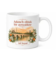 Adana Memleket Temalı Baskılı Kupa Bardak Hediye Adanalılara Özel Tasarım