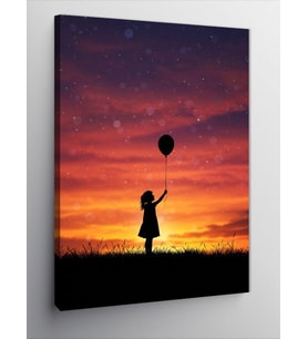 Kanvas Tablo Balonla Gün Batımı