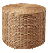 Rattan, Kapaklı Saklama Gözlü Puf MeridyenDukkan, El Yapımı Saklama Kutusu (Kahverengi - Bej)
