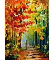 Dört Renk Sonbahar Sayılarla Boyama Seti 40x50 cm (Tuvale Gerili)
