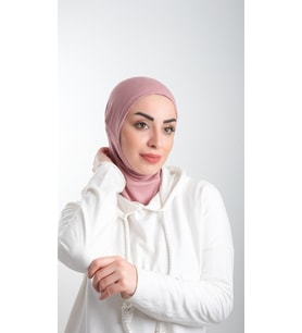 Gül Kurusu Pratik Hazır Geçmeli Tesettür Bone Sandy Kumaş Spor Hijab 2113_18