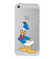Apple iPhone 5 Uyumlu Kamera Korumalı Tıpalı  Kapak Donald Duck TasarımlıŞeffaf Kılıf