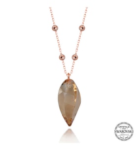 Swarovski Crystal Taşlı Rose Top Zincir Gümüş Kadın Kolye