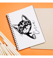 İsimli Kedi Tasarımlı Defter Kişiye Özel