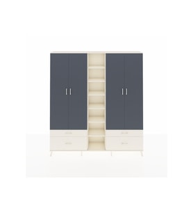 Arges Dolap 12 Raflı 4 Çekmeceli 2 Askılı 220x30x243 Aytaşı-Antrasit/Aytaşı