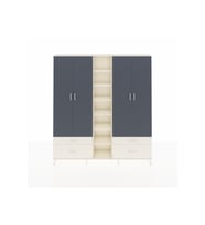 Arges Dolap 12 Raflı 4 Çekmeceli 2 Askılı 220x30x243 Aytaşı-Antrasit/Aytaşı