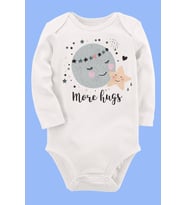 Organik Baskılı Pamuklu Unisex Bebek Body UZUNKOLE124
