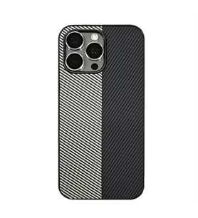 Coverzone iPhone 15 ile uyumlu K?l?f Karbon Fiber Desenli Double Color 2mm Kamera Koruma �?k?nt?l? ENIGMA iPhone 15 i�in K?l?f White Gray