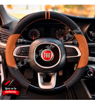 Fiat Egea Cross Dikme Direksiyon Kılıfı Delikli Deri Parlak Siyah Taba Detay Çift Yüzük ve Dikiş 2020-2021