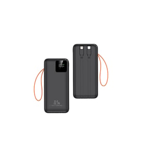 30000 mAh Powerbank Hızlı Şarj LED Göstergeli Taşınabilir Şarj Cihazı Çoklu USB Çıkış (Siyah)