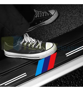 Bmw M Logo Karbon Kapı Eşiği Koruma Araba Etiket Oto Sticker Yapıştırma 4 Parça