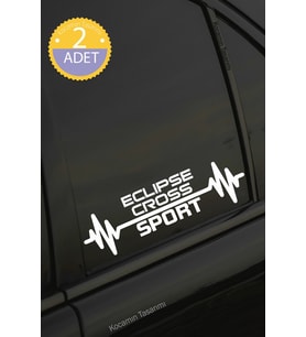 Mitsubishi Eclipse Cross Nabız Kalp Atışı Ritim Eclipse Cross Araç Uyumlu Oto Sticker 2 Adet Beyaz 20*7CM