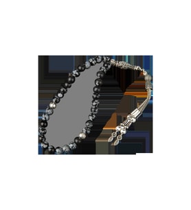 Karlı Obsidyen Doğal Taş Tesbih 33lük - 6mm (Çok Renkli)