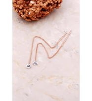 4 mm Tek Taş Rose Gümüş Zincir Küpe 5292