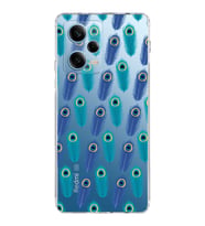 PrintiFy Xiaomi Redmi Note 12 Pro 5G ile Uyumlu 1mm Slim Fit Nazar Boncuğu 4 Baskılı Şeffaf  Kılıf