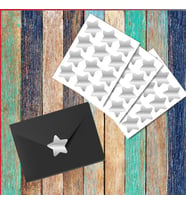 Yapışkanlı Yıldız Şekilli Gümüş Sticker Etiket Hediye Paketleme Parti Hediyeleri 24 Adet 3x2,5 Cm-T268 (Renksiz)