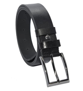 Siyah Büyük Beden Hakiki Deri Düz Renk Dikişsiz 3.5 cm.lik Erkek Klasik Kemer // 300-BATTAL