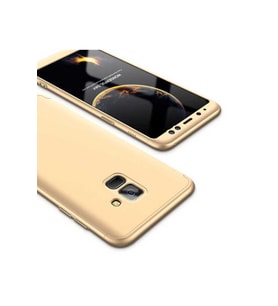 Samsung Galaxy A8 Plus 2018 Uyumlu Kılıf Zore Ays Kapak (Gold)