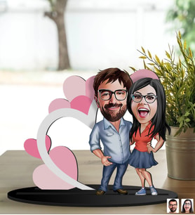 BK Gift Kişiye Özel Sevgililer Karikatürlü 3D Ahşap Biblo, Sevgili Biblo, Ahşap Biblo, Sevgiliye Hediye, Sevgililer Günü Hediyesi-10