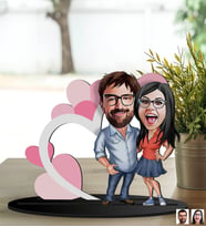 BK Gift Kişiye Özel Sevgililer Karikatürlü 3D Ahşap Biblo, Sevgili Biblo, Ahşap Biblo, Sevgiliye Hediye, Sevgililer Günü Hediyesi-10