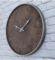 Markakanvas Metal Kasalı Beton Renkli Duvar Saati   ( Çap 50 cm - 80 cm ) (Gri)