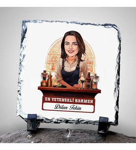 Kişiye Özel Hediye Karikatürlü En Güzel Barmen Dekoratif Taş