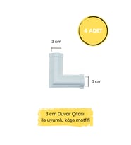 Dekoratif Polimer Boyanabilir 3 Cm Duvar Çıtası Uyumlu Köşe Motifi (Beyaz)