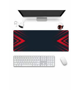 SonicTouch Klavye Mousepad 32x70cm Dikişsiz Pürüzsüz Sıvı Geçirmez Kaymaz Taban Kırmızı Hücum