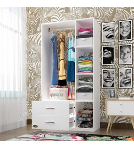 Kenzlife giysi dolabı hülagü 175*90*40 byz gardırop 2 çekmeceli
