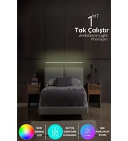 Şerit LED Rgb Led Abajur Aplik Gece Lambası Lambader Renkli Uzaktan Kumandalı Işık - Ledtube7