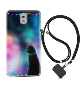 Samsung Note 3 4 5 8 9 20 Ultra 10 Lite Kılıf Boyun Askılı Silikon Window Cat 1787