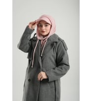 Pudra Bağcıklı Peluş Salaş Şapkalı Balaklava Boyunluklu Bere Jakar Düz 2332_06