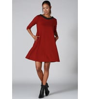 CEPLİ ELBİSE   (Bordo)