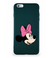 Apple iPhone 6 Plus Soft Premier Kapak Minnie Mouse-A Tasarımlı Silikon Kılıf - Yeşil (Şeffaf)