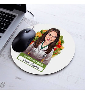 Kişiye Özel Hediye Karikatürlü En İyi kadın Diyetisyen Mousepad