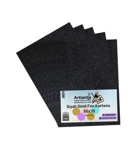 Siyah Simli Karton 50x70 5 Adet Artlantis Simli Karton Siyah 5 Adet 50*70