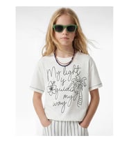 Koton Nakışlı Beyaz Kız Çocuk T-Shirt 6SKG10119AK