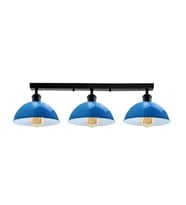 RİOLİHGT RETRO,MODERN,VİNTAGE AÇIK MAVİ BAŞLIK 3XE27 METAL PLOFONYER SIRALI AVİZE TABAN UZUNLUK:60CM