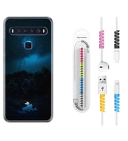 TCL 10L 10 Plus 10SE 20E 20SE 30SE L7 Kılıf Kablo Koruma Spiral Silikon Gece 1633